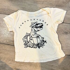Itty bitty bean co shirt top pumpkasaurus 12M off white